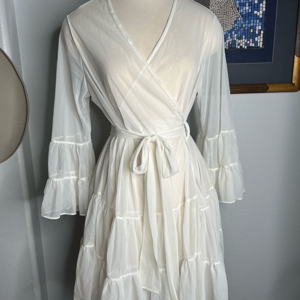 Betsy Johnson Intimates Sheer Ruffled Robe - Picture 8 of 11
